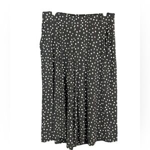 Lane Bryant Black Goucho Pants with White Polka Dots &‎ Pockets (Size 10/12)